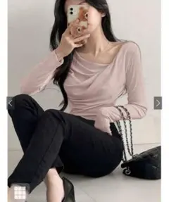 【新品】 GRL 3Wayドレープカシュクールトップス dk1261 ピンク