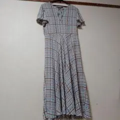 ザラウーマンのチェック柄 半袖ワンピース