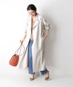 新品タグ付き‼️フレームワーク　ラップコート　ベージュ　ホワイト　ロングコート