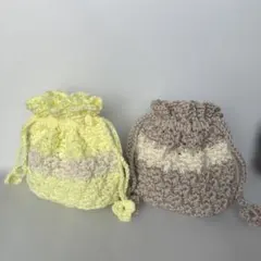 ハンドメイド　かぎ針編み巾着