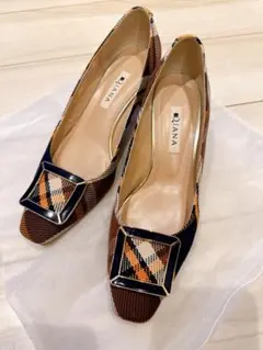 DIANA チェック柄 ヒール 24cm