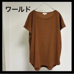 極美品 ワールド 半袖 Tシャツ ブラウン カジュアル レディース トップス Lのサムネイル