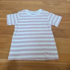 無印良品 ピンクと白のストライプ Tシャツ 140cmのサムネイル