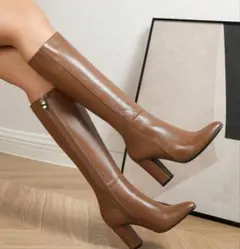 SHEIN ロングブーツ ブラウン ブーツ