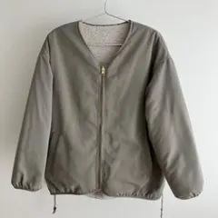 リバーシブル キルティングジャケット オリーブ/ベージュ