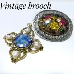 ヴィンテージおまとめ品　ブローチ　ネックレストップ　アンティーク　おまけ付き
