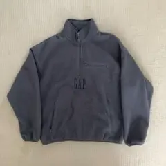 完売カラー ボア オーバーサイズ ハーフジップ GAPロゴプルオーバー