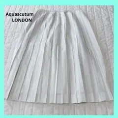 【アクアスキュータム】プリーツスカート ホワイト きれいめ 裏地あり 薄手 美品