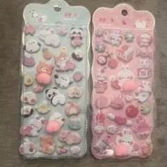お尻シール　アニマパーティー ぷにぷにシール 2枚セット ピンク&ブルー　新品