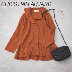 u115【クリスチャンオジャール】編みカーディガンジャケット 羽織り フレア