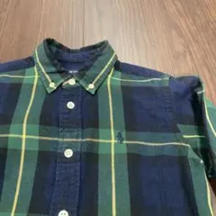 ラルフローレン長袖シャツ ネイビー グリーン チェック