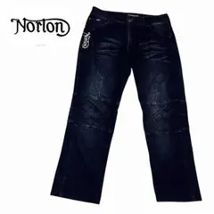 Norton ノートン　刺繍 ワッペン ストレッチ ライダース デニムパンツ　Mのサムネイル
