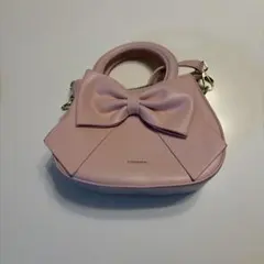 SHEINリボン付きピンクバッグ