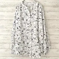 シャツ 長袖花柄