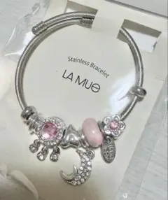 LA MUe ステンレス ブレスレット チャーム付き