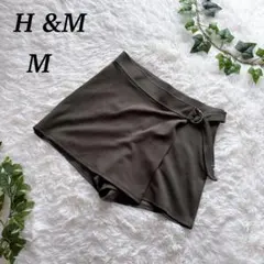 H&M オリーブグリーン ラップショートパンツ M レディース