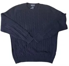 90s LANDS END USA製 コットンニットセーター