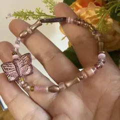 ハンドメイド 蝶モチーフ ブレスレット