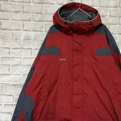 コロンビア　マウンテンパーカー中綿レッドL ロゴ刺繍アウトドア0203