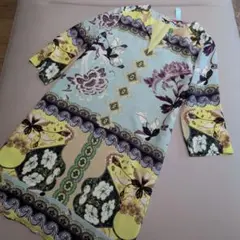 【希少46】エトロ カシミヤ混 ワンピース フラワー ペイズリー 蝶々 総柄 希少46】エトロ カシミヤ混 ワンピース フラワー ペイズリー 蝶々 総柄