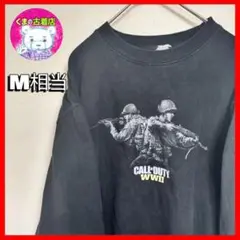 usa古着 CALL OF DUTY WWII ゲームスウェット M ブラック