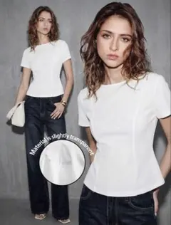 SHEIN☆ウエストシャーリング フリルヘム Aライン Tシャツ