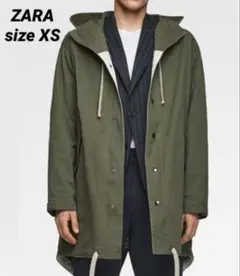 ZARA ザラ モッズコート カーキ フード付き サイズXS