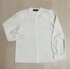 ポンポネット 160 150フリル付きホワイト長袖シャツ