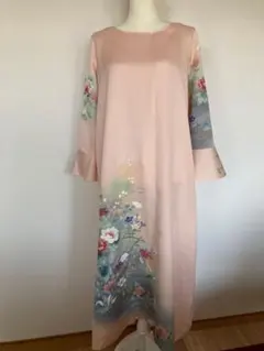 着物リメイク訪問着Aラインワンピース