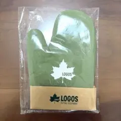 【非売品】LOGOS 未使用　キャンプグローブ グリーン　ロゴ入り　ミトンのサムネイル