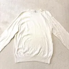 UNIQLO ウォッシャブルコットンクルーネックセーター　ホワイト　S