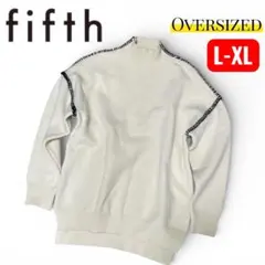 定価0.9万 美品　白　ホワイト　ハイネック　ニット ゆったり　L XL相当のサムネイル