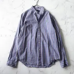 ✨美品✨ラルフローレン長袖チェックシャツ　青系M