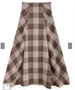 ツイードチェックロングフレアスカート[tu1442]