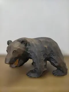 アイヌ 風俗 熊 木彫り 郷土玩具民芸品　 工芸品　75035-6-005Y