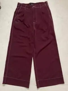 HARE バーガンディ ワイドパンツ Sサイズ