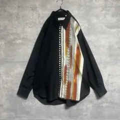 No.1922 VINTAGE 総柄シャツ ポリシャツ 長袖 アシメデザイン
