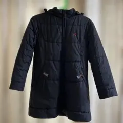 f dash ファミリア黒 中綿コート 取外し可能なフード付 140