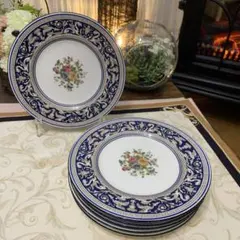 フロレンティーン　27㎝　大皿　ディナー　ターコイズ　黒壺　3枚 フロレンティーン 27㎝ 大皿 ディナー ターコイズ 黒壺 3枚