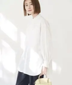 ロペピクニック　フリルスタンドカラー　シャツ