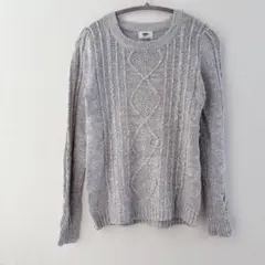 OLD NAVY【S】グレー ケーブルニット セーター 長袖 トップス 美品