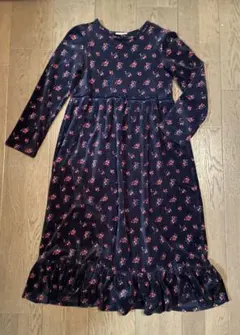 【美品】ローラアシュレイ　キッズベロアワンピース140センチ