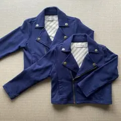 ever closet ネイビー ライダースジャケット 100 双子　2個セットのサムネイル