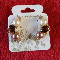 パールとストーン　イヤーカフ