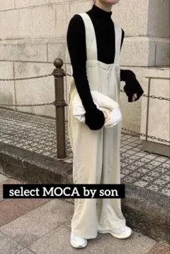 select MOCA by son ハイウエスト　サロペット　アイボリー/Ｆ