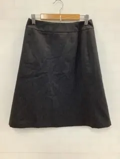 値下◎3.6◎A253◎台形ひざ丈スカート◎ストライプ◎グレー