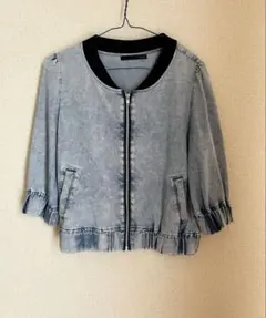 Heather ライトブルー ジップアップジャケット