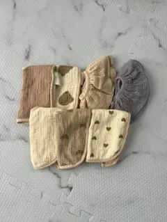 【未使用】 ベビー スタイ まとめ売り 7点セット ナチュラル くま ハート