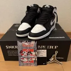 エアジョーダン1 レトロ ハイ OG GS ブラック/ホワイト 24.5cm