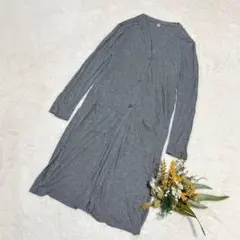 【ユニクロ】UNIQLO ロングカーディガン(長袖) 羽織り グレー M ●